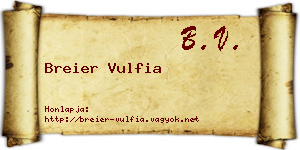 Breier Vulfia névjegykártya